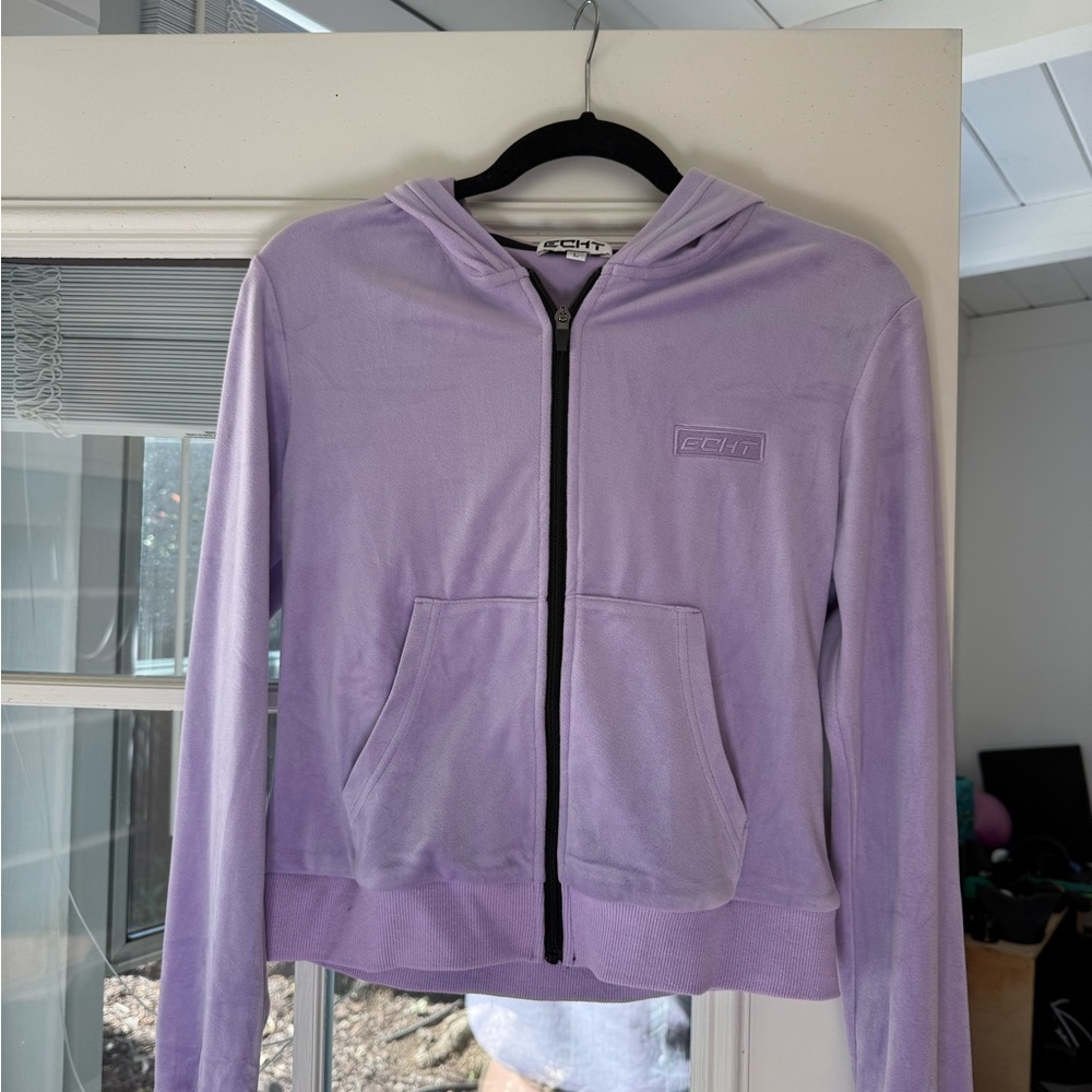 ECHT Women's Purple Zip-Up Hoodie